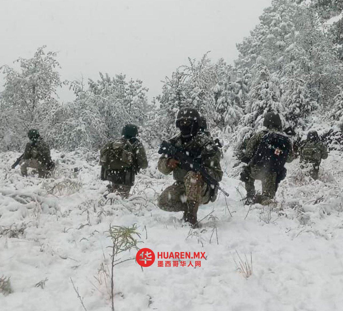 士兵加强塔拉乌马拉(Tarahumara)地区巡逻路线